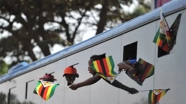 Buses full wey dey go di National Sports Stadium for di ceremony