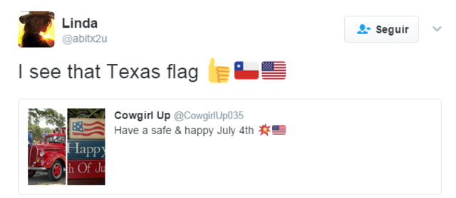 "Veo la bandera de Texas"