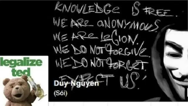 Trang Facebook của Nguyễn Hữu Quốc Duy khi chưa bị đóng