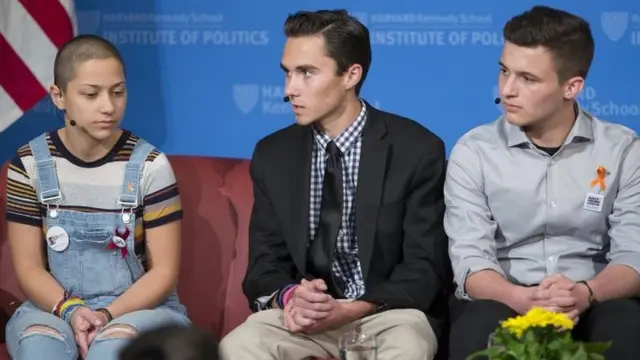 Emma González, David Hogg e Cameron Kasky