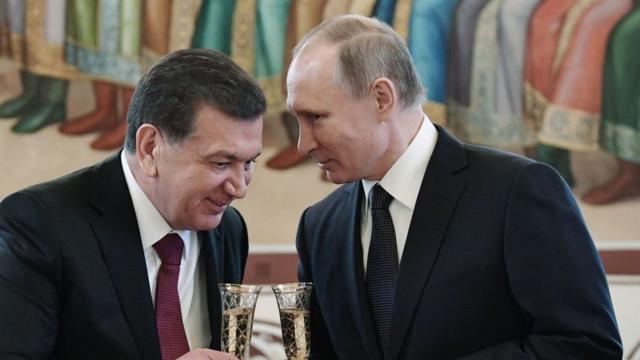 Президент Узбекистана Шавкат Мирзиёев и президент России Владимир Путин