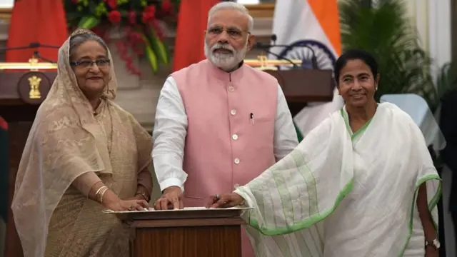 শেখ হাসিনা, নরেন্দ্র মোদী এবং মমতা ব্যানার্জী