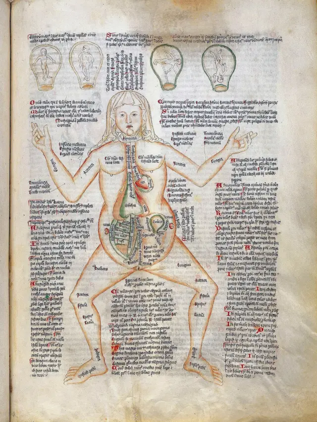 Женская фигура со средневекового манускрипта