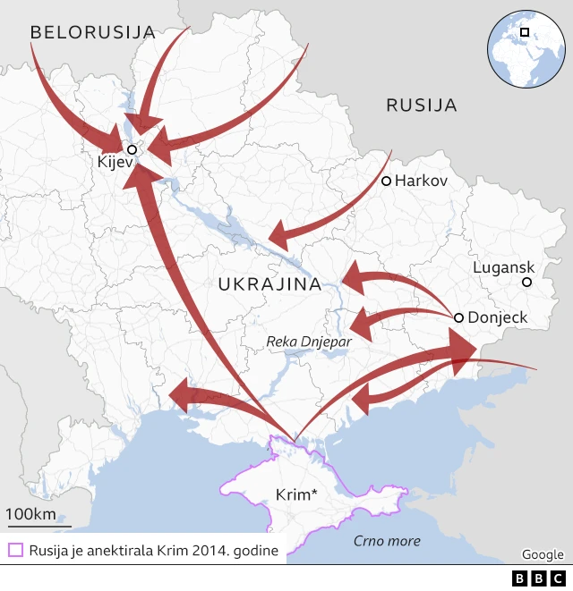 Rusija, kompletan napad