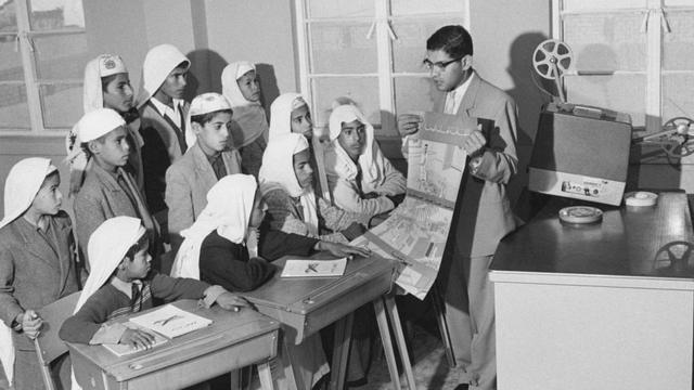 Escuela de Aramco. Foto tomada en 1955.