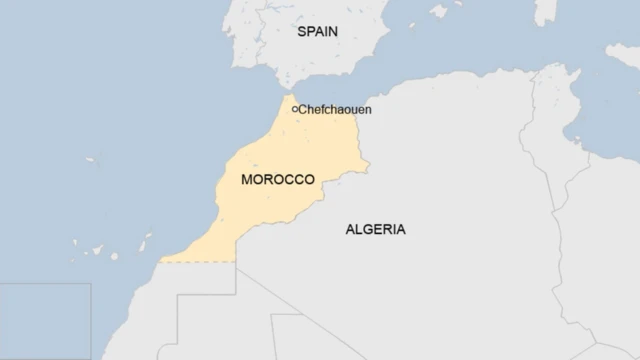 Ikarita yerekana aho uwo mwana yaguye mu kinogo muri Maroc