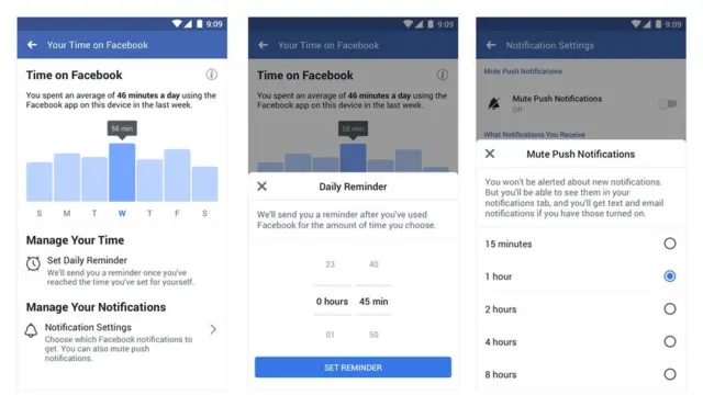 የፌስቡክ የተለያዩ አገልግሎቶች የሚያሳይ ምስል