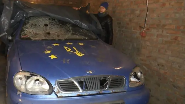 Розбитий автомобіль автомайданівця