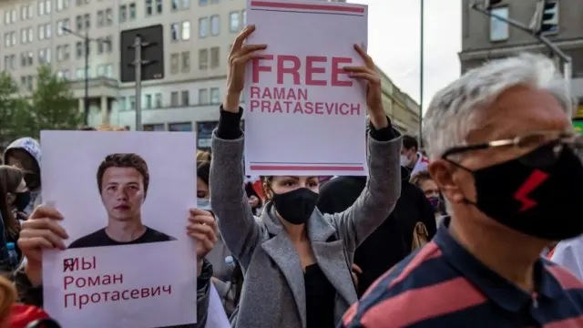Демонстрация в поддержку Протасевича в Польше