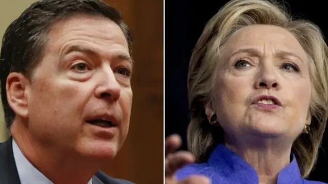एफबीआई के निदेशक जेम्स कूमी , हिलेरी क्लिंटन