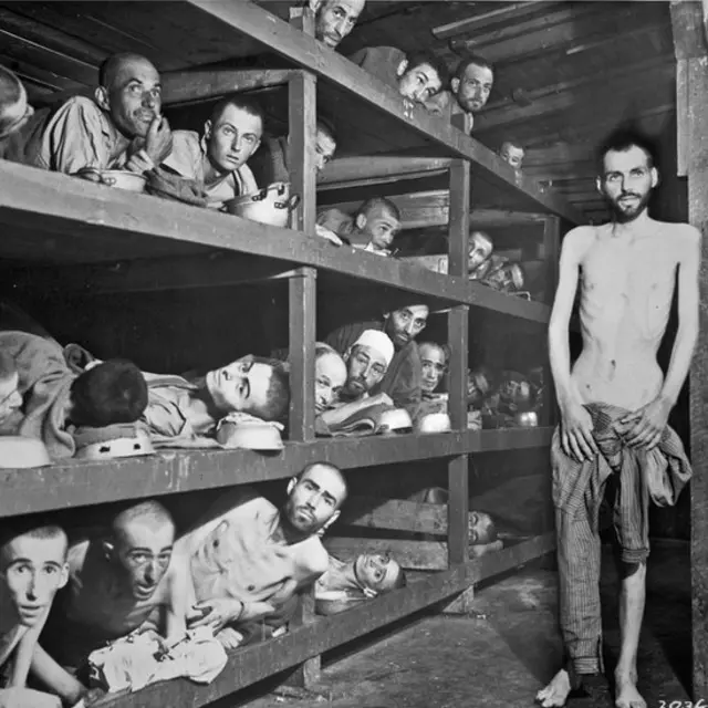 Освобожденные узники Бухенвальда, апрель 1945 года