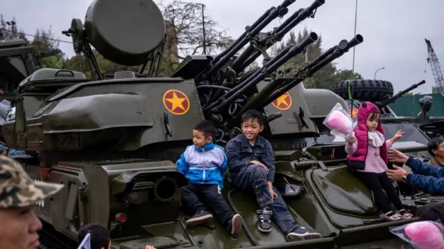 Hệ thống súng phòng không ZSU-23-4 Shilka do Nga chế tạo tại một triển lãm quân sự ở thành phố Thái Nguyên, Việt Nam vào ngày 22/12/2019