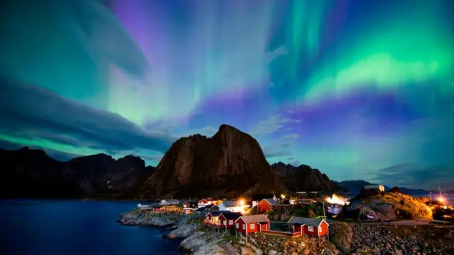 Aurora boreal verde.