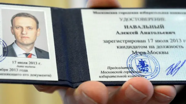 удостоверение кандидата в мэры Москвы Алексея Навального