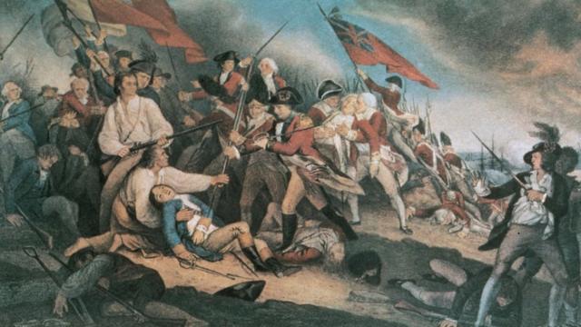 Quandro de John Trumbull retrata a batalha de Bunker Hill