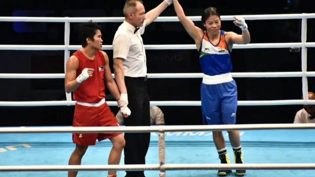 जीत दर्ज करने के बाद मैरी कॉम