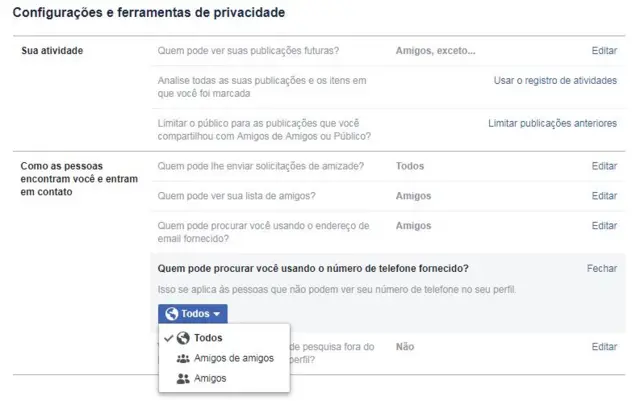 Página do Facebook