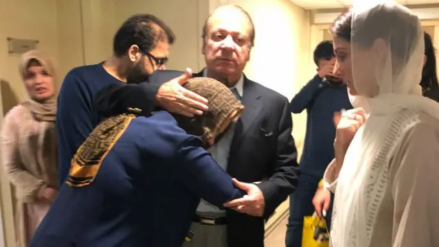 نواز شریف کی وطن واپسی تصاویر میں