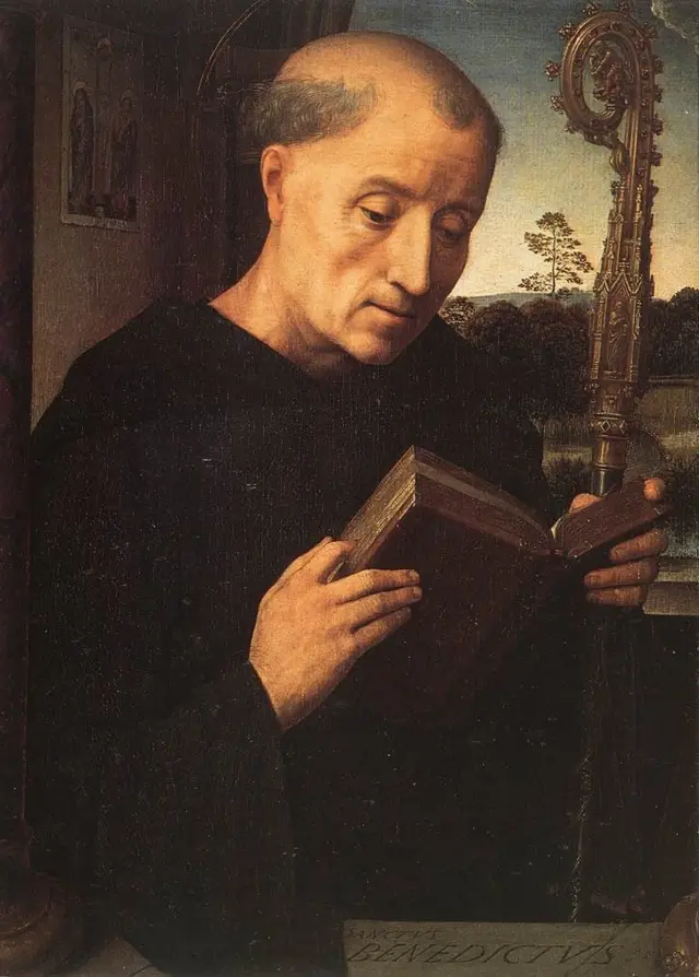 São Bento, em imagem do século 15 feita por Hans Memling