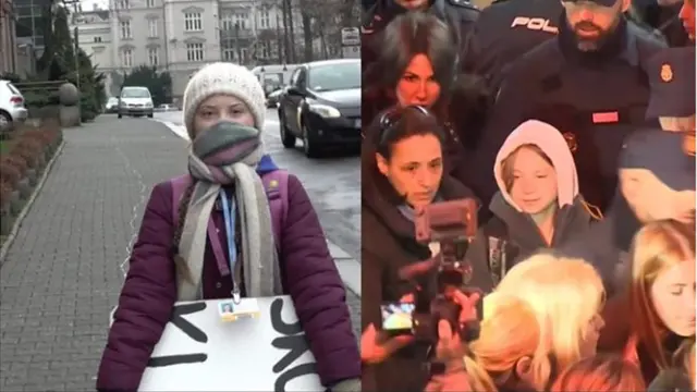 জলবায়ু পরিবতর্ন নিয়ে সচেতনতা তৈরি করার জন্য আন্দোলন করছেন কিশোরী গ্রেটা থুনবার্গ