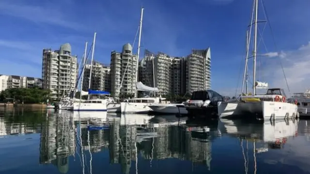 Foto de los yates de la isla Sentosa