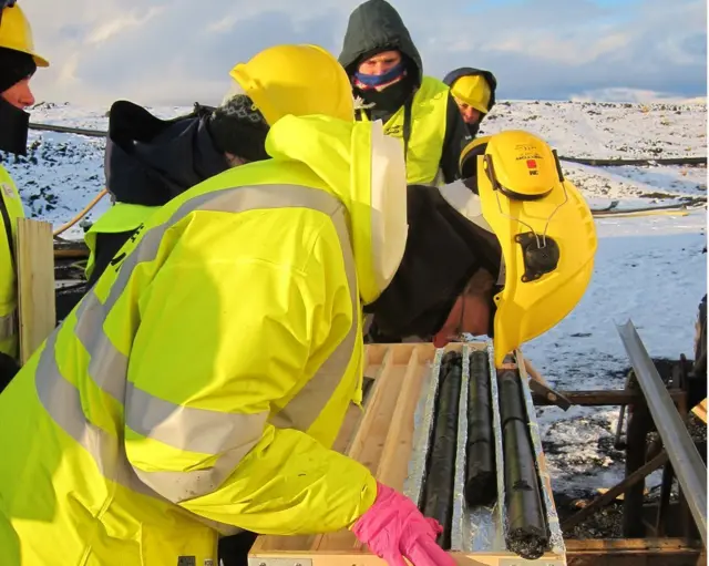 Muestras de roca del subsuelo