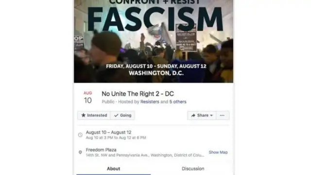 Сторінка заходу, який видалив Facebook