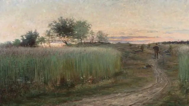 af Klint dikenal sebagai seniman konvensional, seperti yang tampak pada lukisan Summer Landscape (1888) ini, namun dia juga secara diam-diam menjadi pionir seni abstrak
