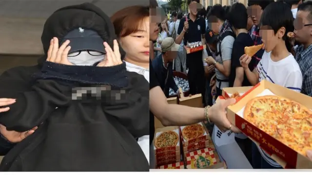 워마드에 홍대 누드모델 몰카 사진을 게재한 피의자(좌)와 세월호 가족 단식농성장 앞에서 '폭식 시위'를 한 일베 회원들(우)