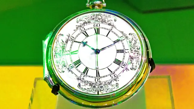 H4, John Harrison's marine chronometer, solved the problem of calculating longitude while at sea