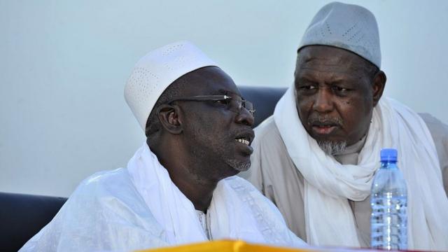 Des chefs religieux maliens, dont Mahmoud Dick, le président du Haut Conseil islamique du Mali, organisateur de la marche de vendredi 5 avril 2019.
