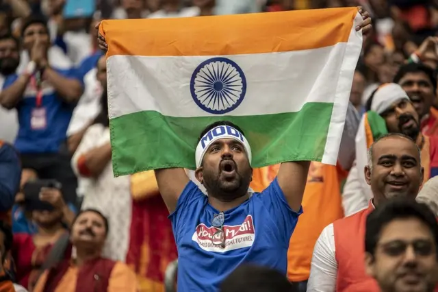 A Modi fan at an international event in Texas