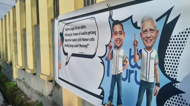 Spanduk pasangan calon Bobby-Surya pada kampanye Pilgub Sumut 2024 