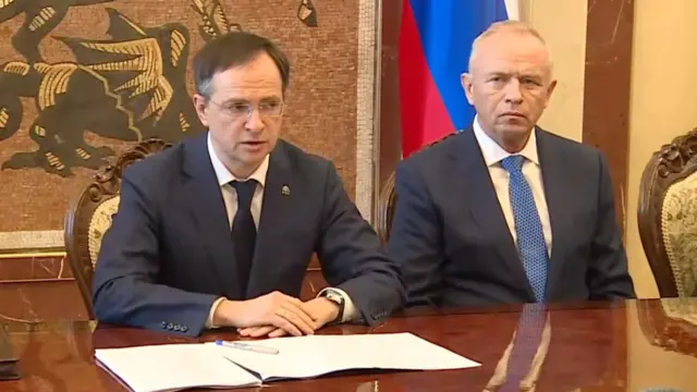 Володимир Мединський перед зустріччю із українською переговорною групою, 27 лютого 2022 року, Білорусь