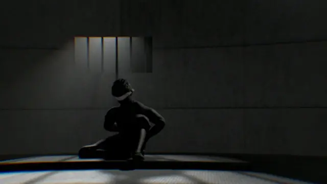 একটি অন্ধকার ঘরে চোখ বাঁধা অবস্থায় বসে আছে একজন মানুষ, প্রতীকী ছবি