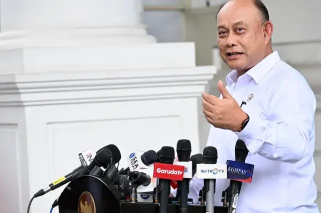 Kepala Badan Gizi Nasional (BGN) Dadan Hindayana di Kompleks Istana Kepresidenan, Jakarta Pusat, Senin (24/2/2025). 