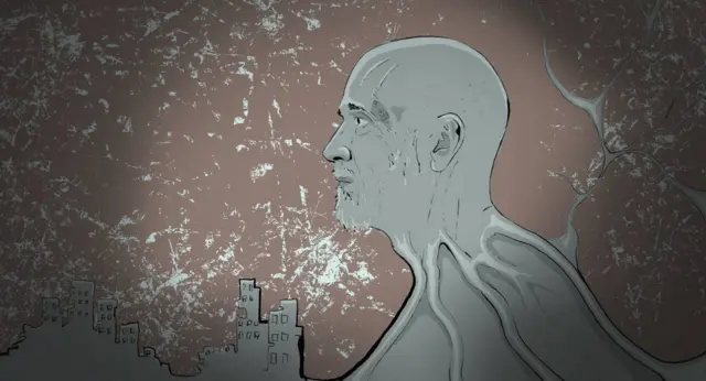 Голова военного в профиль, взгляд растерянный (иллюстрация Би-би-си).