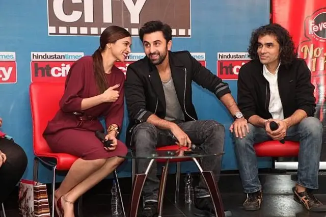 تماشہ کے پروموشن پر امتیاز علی کے ساتھ رنبیر کپور اور دیپکا پاڈوکون