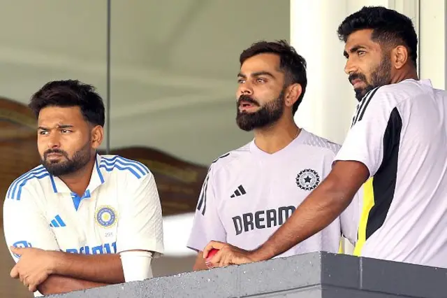 ऋषभ पंत, विराट कोहली और जसप्रीत बुमराह