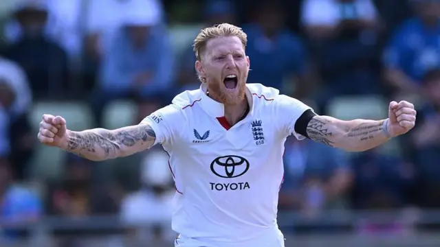 यशस्वी जायसवाल का विकेट लेने के बाद बेन स्टोक्स