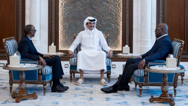 Mu buryo bwatunguranye, mu kwezi kwa gatatu, Qatar yabashije guhuza ba Perezida Paul Kagame na Félix Tshisekedi i Doha