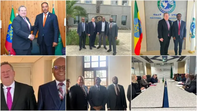 ማይክ ሐመር ከተለያዩ ባለስልጣናት ጋር