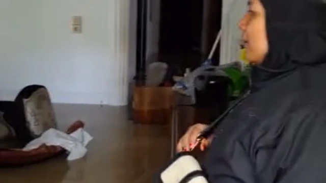 Kondisi banjir di rumah orang tua Mulyani yang berada di Langsa, Aceh.