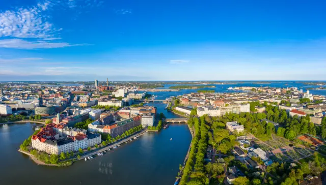 Vista aérearoleta que multiplica o dinheiroHelsinki, na Finlândia