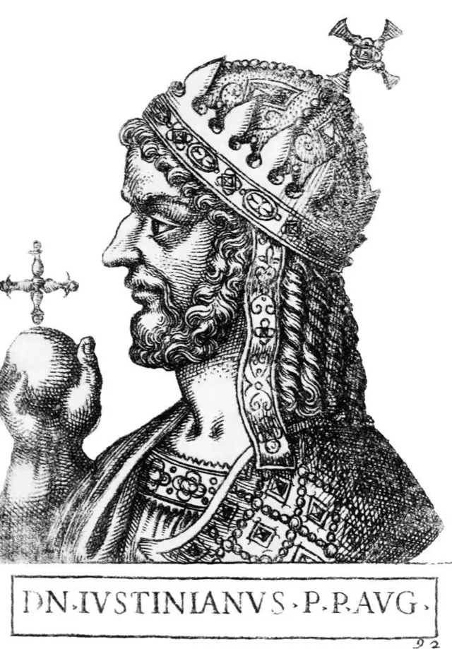 Bizans İmparatoru 1'inci Justinianus (482-565).