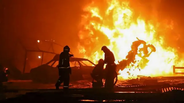 रुसको पेट्रोल पम्पमा भएको आगलागी