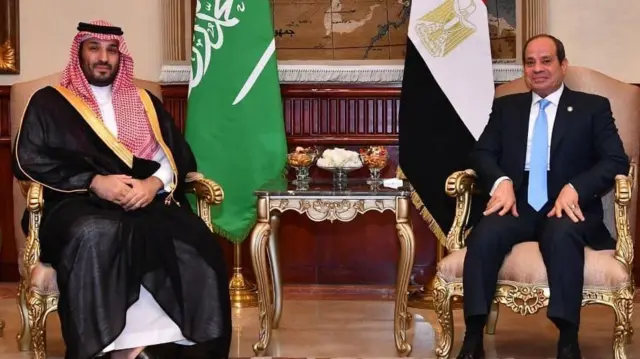 सऊदी अरब के क्राउन प्रिंस और मिस्र के राष्ट्रपति अब्दुल फतेह अल-सीसी