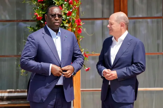 Le président sénégalais Macky Sall et le chancellier allemand Olaf Scholz