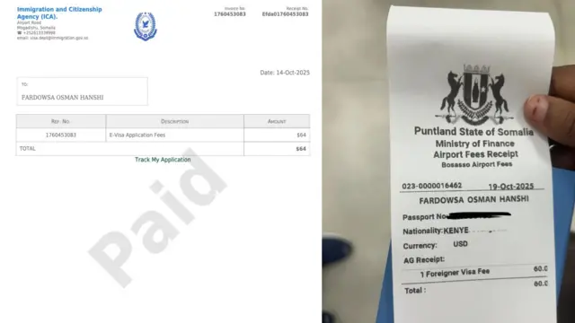 Raadraaca labada lacagood ee Fardawsa ku bixisay e-VISA Soomaaliya, iyo "dal-ku-gal" Puntland u jarayso ajaanibta.