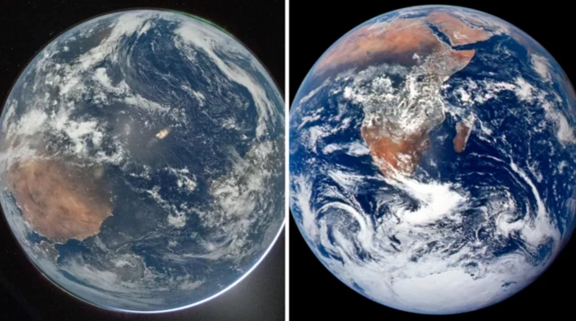 ਧਰਤੀ, 1972 (ਸੱਜੇ) ਅਤੇ 2026 (ਖੱਬੇ) ਵਿੱਚ।